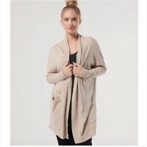Pact Airplane Cardigan Heather Oatmeal Beige XS / S Organic Cotton Longline